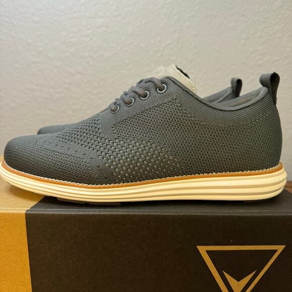 Vance Co. Men's Ezra Grey Knit Wingtip Oxford Tru Comfort Foam Size 7 Wide New - Picture 6 of 13